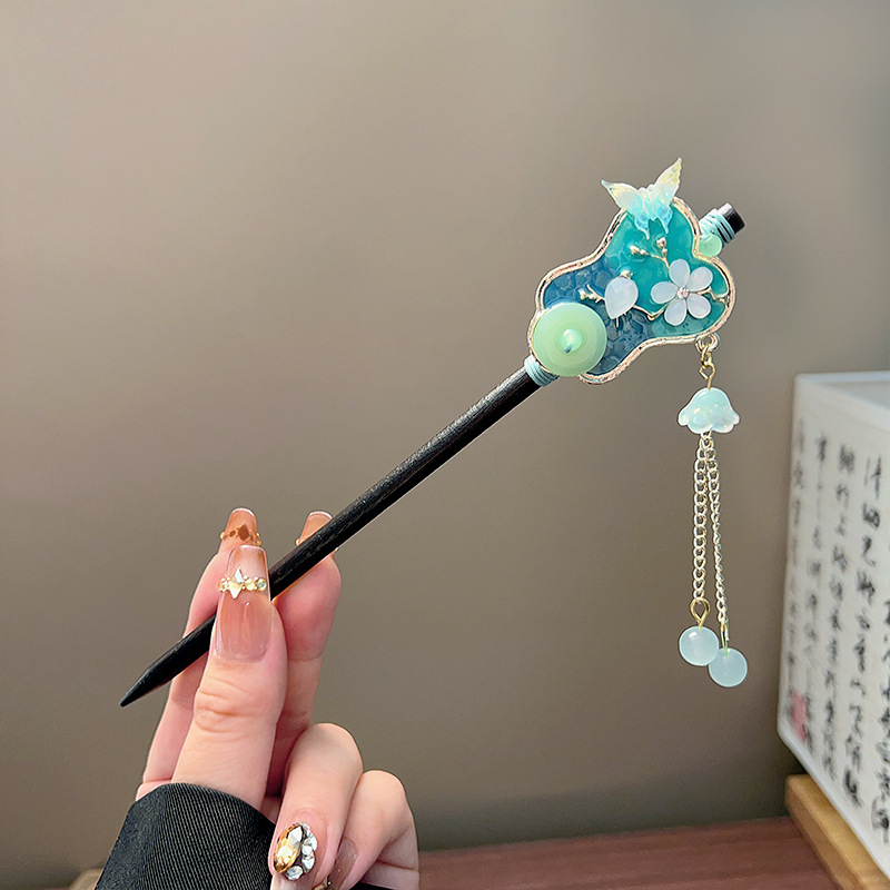 Classic Tassel Hair Stick Blac - Hanbok Hair Pin recension och pris