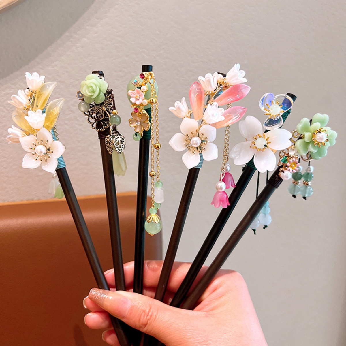 Exquisite Flower Tassel Wooden - Hanbok Hair Pin recension och pris