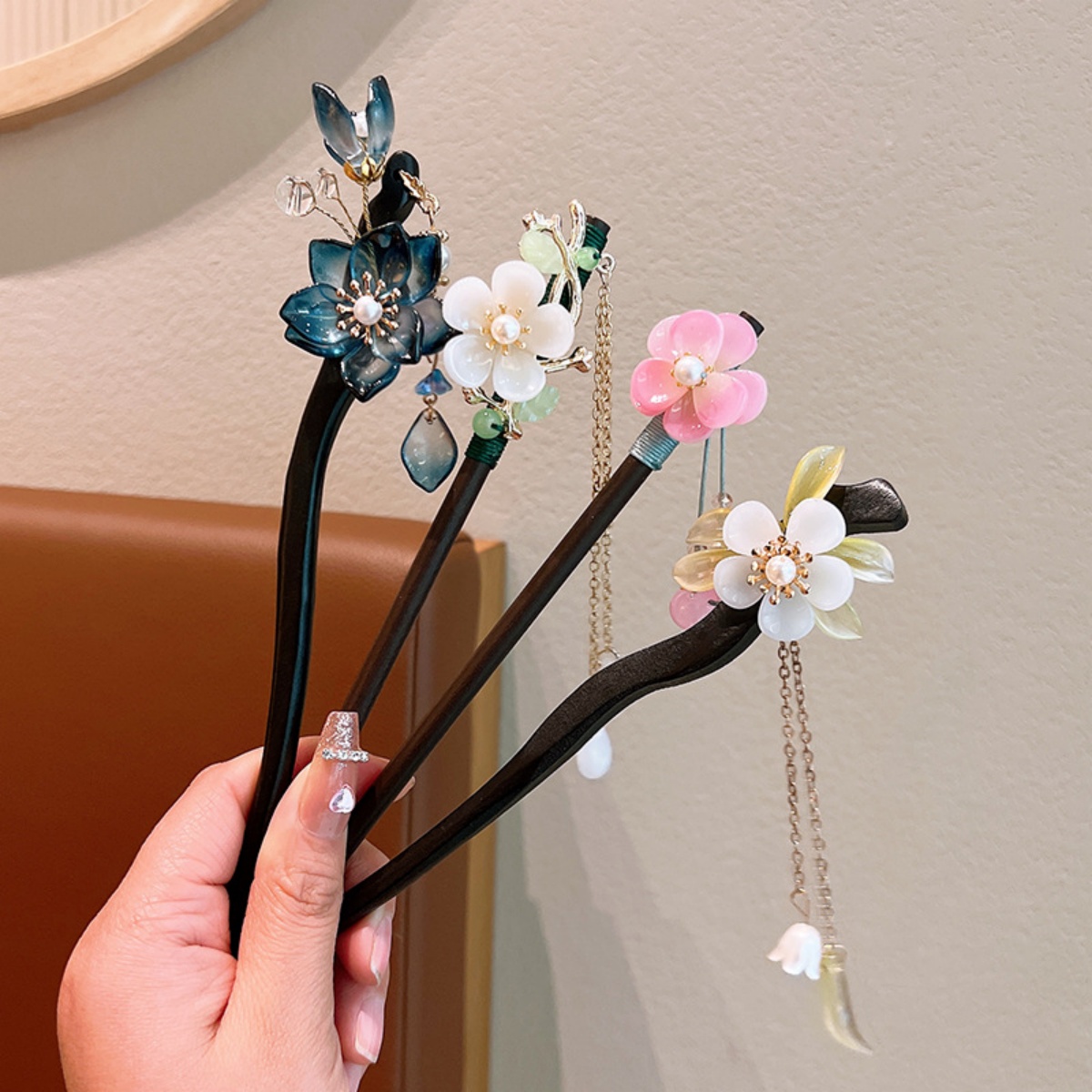 Exquisite Flower Tassel Wooden - Hanbok Hair Pin recension och pris